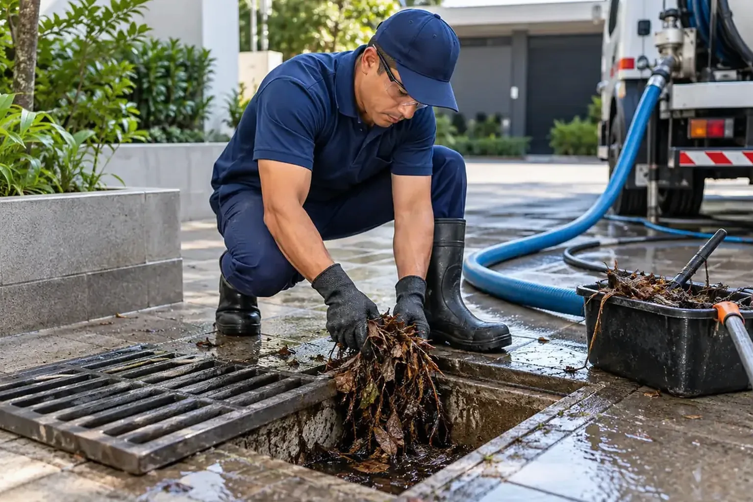 Equipamento de hidrojateamento em uso em Manacapuru.
