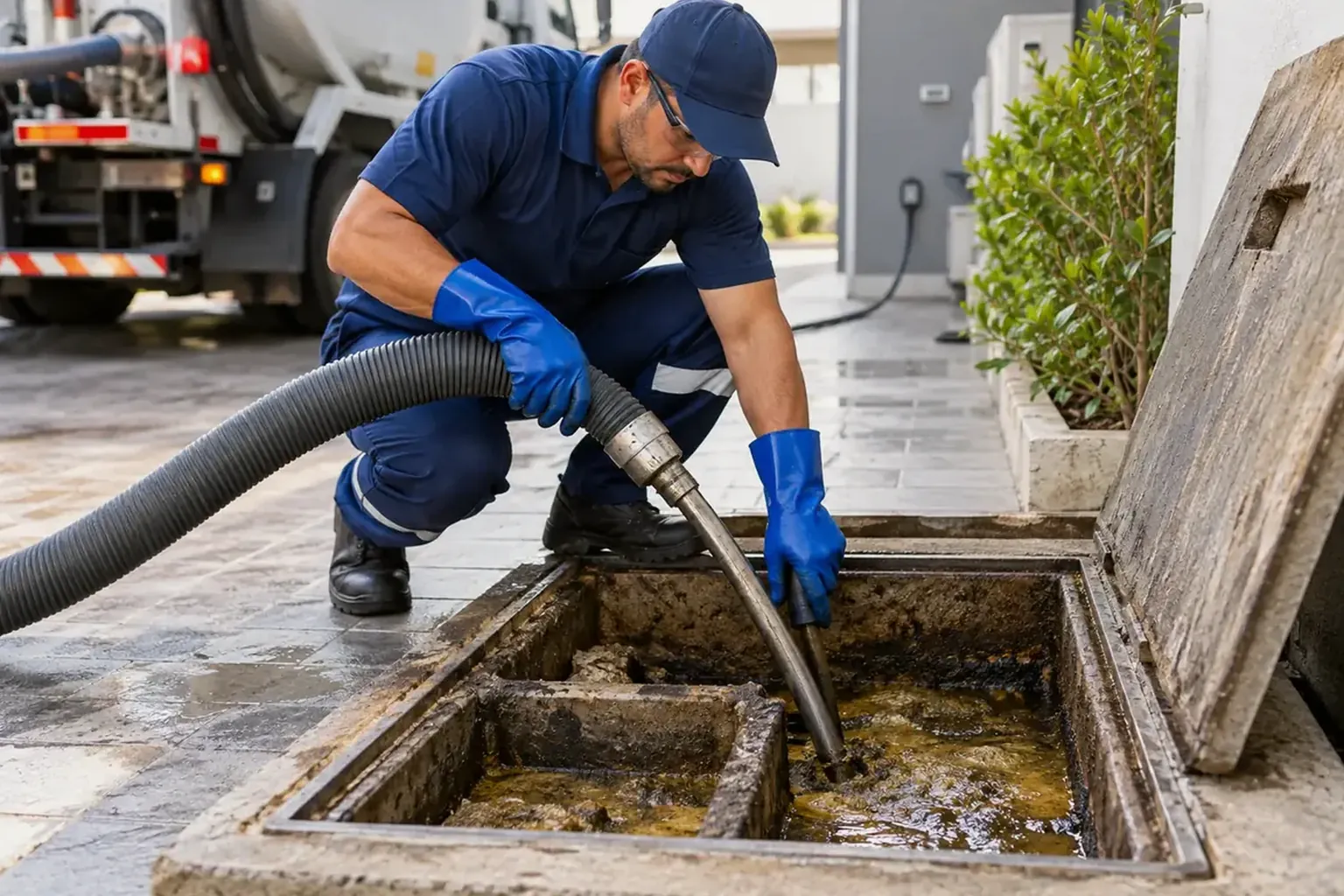 Técnico fazendo inspeção de tubulações com câmera em Manacapuru.